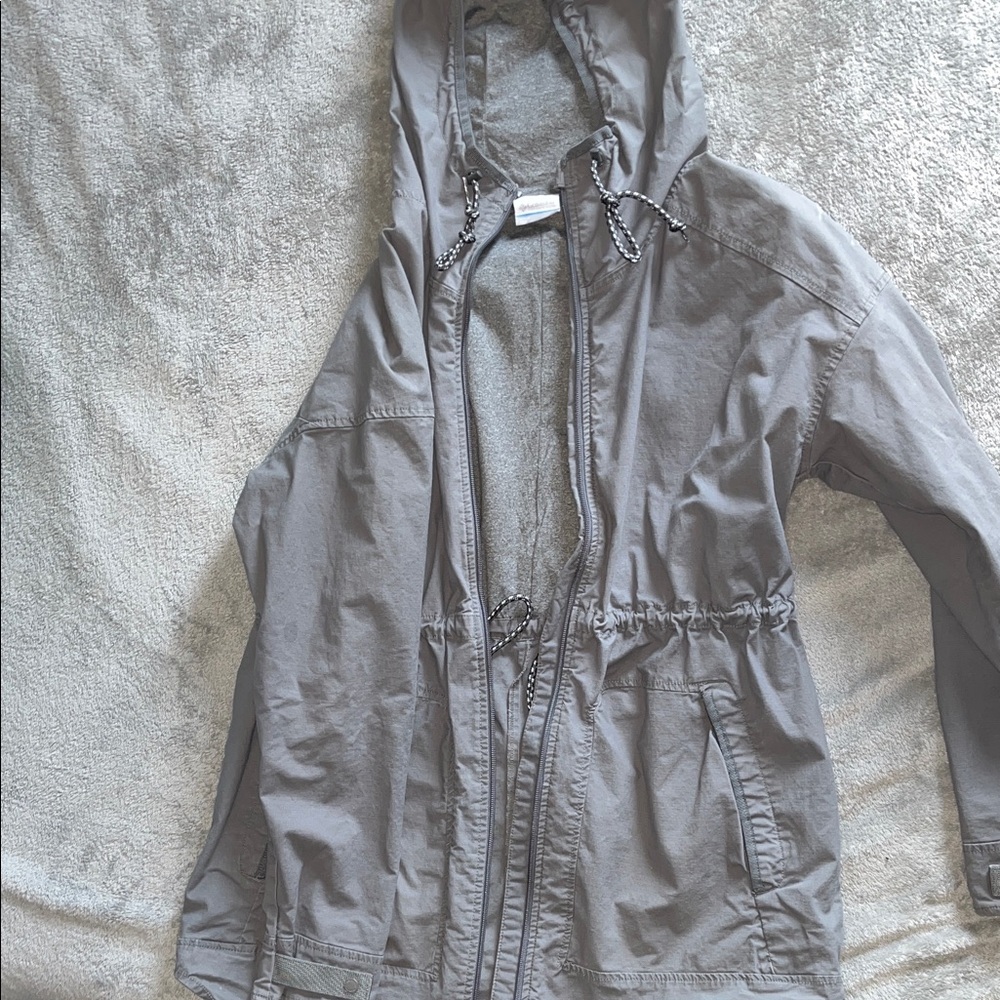 Light Gray Hooded Women's Columbia Jacket